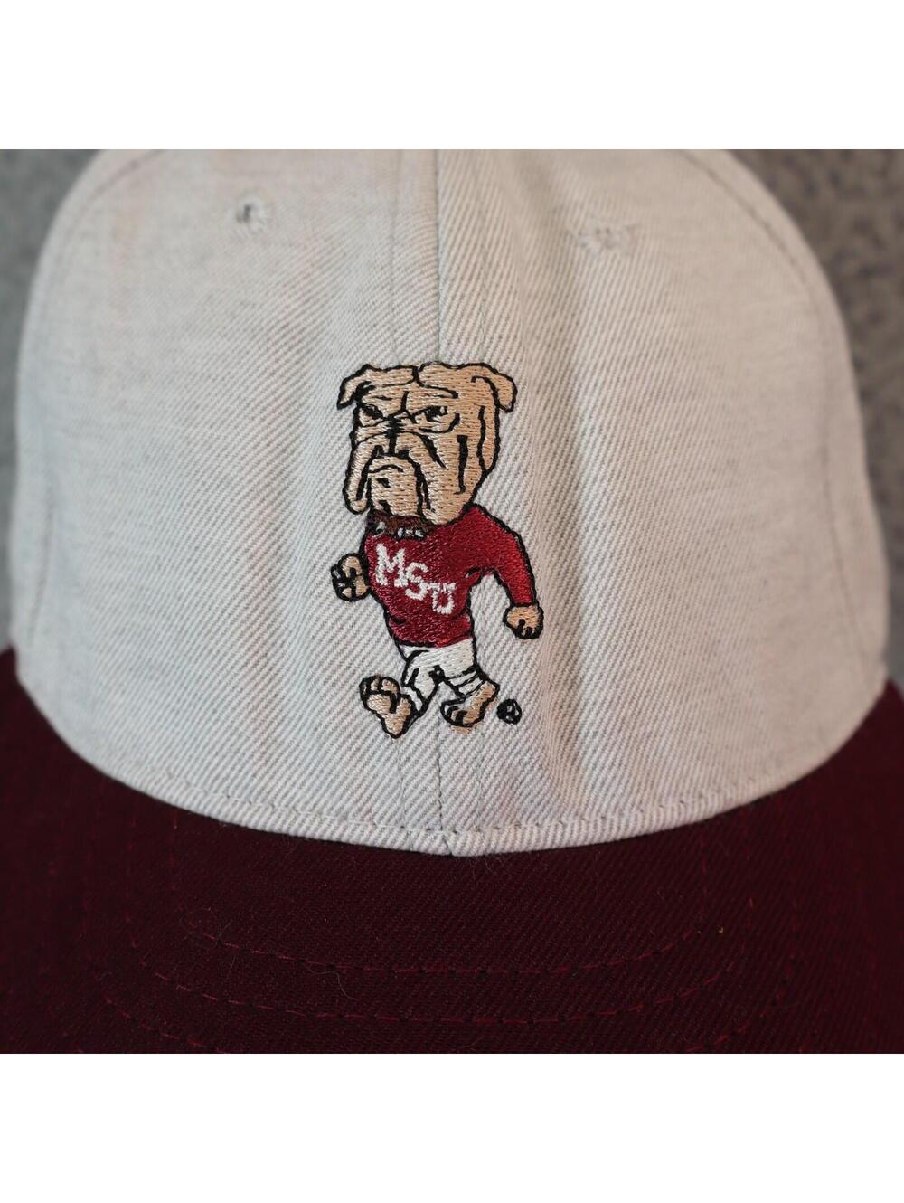 Mississippi MSU Bulldogs Fitted Hat Cap Vtg Granola 7 1/2